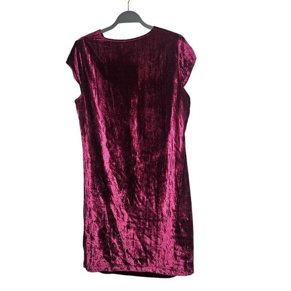 April Cornell Velvet Velour Sleeveless Magenta Dress M Boho‎ Cowl Neck Holiday - Picture 2 of 9